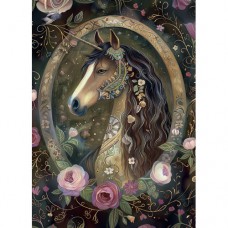 DUTCH LADY DESIGNS GREETING CARD Floral Horse 8